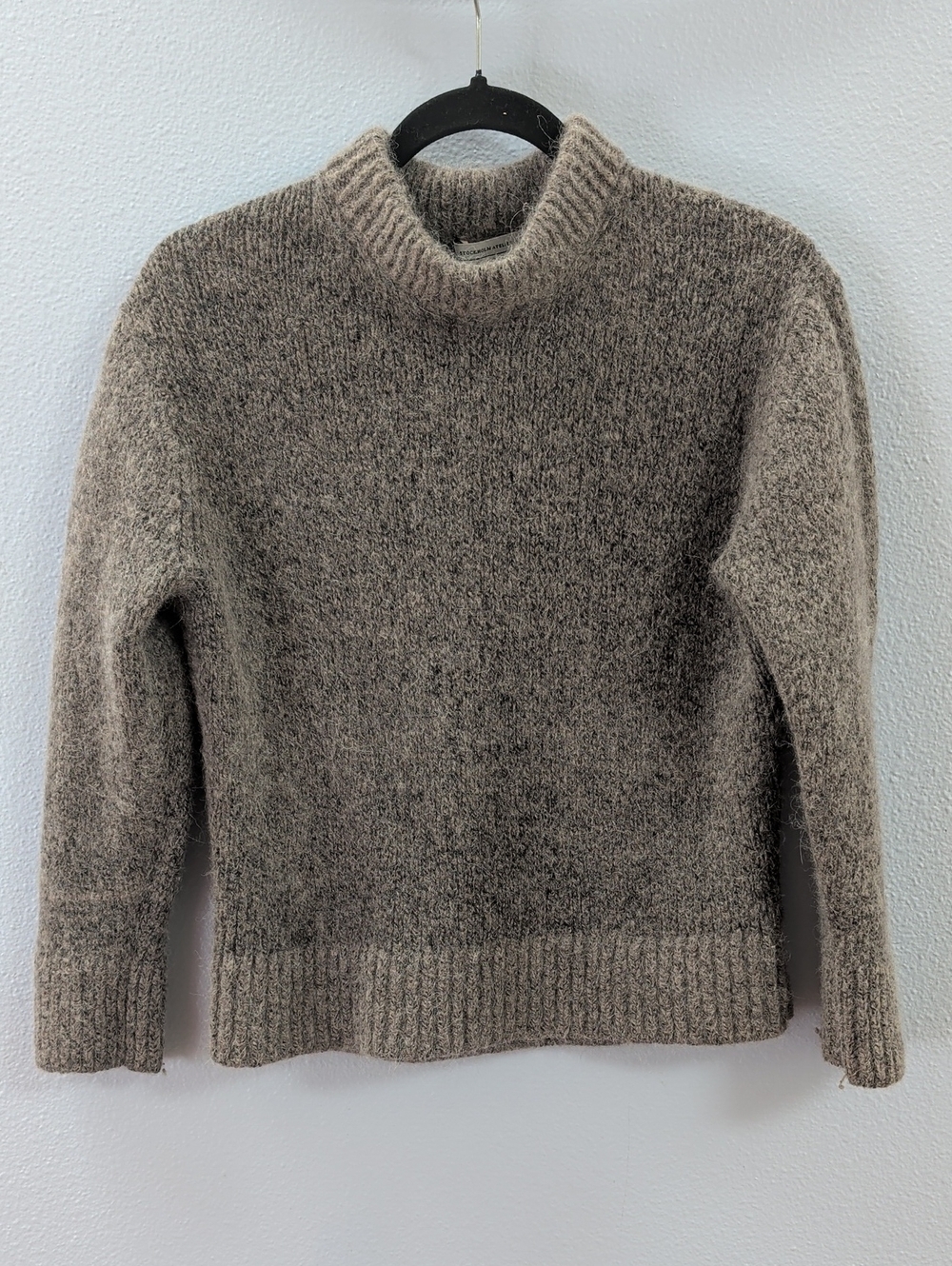 & Other Stories Alpaca Wool Knit Crewneck Wool Blend Sweater - Taupe Gray